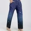 Lily | Blue & White Star Pocket High-Waist Pants - Plus