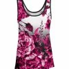 Lily | Black & Pink Floral Scoop Neck Tank - Women