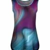 Lily | Purple & Aqua Abstract Side-Slit Tank - Women