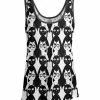 Lily | Black & White Cat Scoop Neck Tank - Women