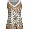 Lily | Beige & White Medallion V-Neck Tank - Women
