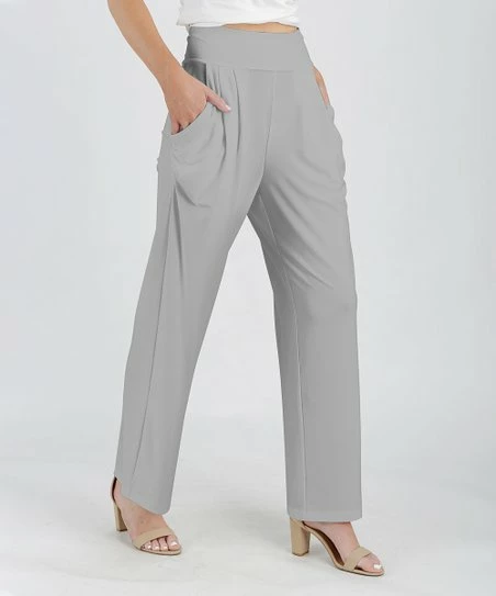 Lily | Light Gray Solid Pocket Pants - Women & Plus 1 Lily | Light Gray Solid Pocket Pants - Women & Plus
