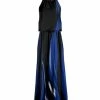 Lily | Black & Blue Abstract Sleeveless Blouson Maxi Dress - Plus