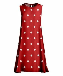 Lily | Red & White Polka Dot Sleeveless Dress - Women