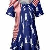 Lily | Blue & Red Stars & Stripes Scoop Neck Tunic - Plus