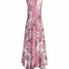 Lily | Light Pink Floral Sleeveless Handkerchief Maxi Dress - Plus