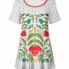 Lily | White & Red Polka Dot Floral Scoop Neck Tunic - Women