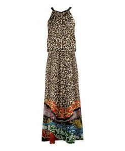 Lily | Red & Brown Leopard Blouson Maxi Dress - Women
