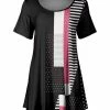 Lily | Black & Pink Geometric Short-Sleeve Scoop Neck Tunic - Women