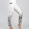 Lily | White & Black Butterfly Floral Pocket Leggings - Women