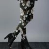 Lily | Black & White Floral Leggings - Plus