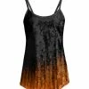 Lily | Black & Brown Abstract Velvet Camisole - Plus
