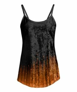 Lily | Black & Brown Abstract Velvet Camisole - Plus