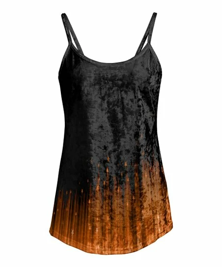 Lily | Black & Brown Abstract Velvet Camisole - Plus 1 Lily | Black & Brown Abstract Velvet Camisole - Plus