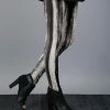 Lily | Black & Gray Abstract Stripe Leggings - Women