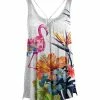 Lily | White Multicolor Flamingo Sleeveless Tunic - Women & Plus