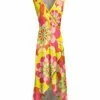 Lily | Pink & Yellow Floral Surplice Maxi Dress - Women