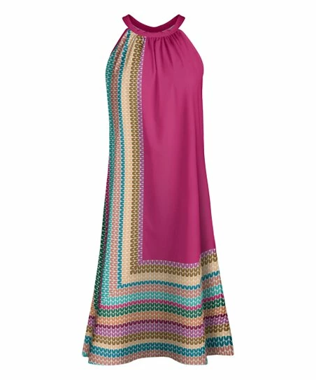 Lily | Pink & Blue Stripe Yoke Dress - Women 1 Lily | Pink & Blue Stripe Yoke Dress - Women