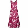 Lily | Mauve & White Floral V-Neck Maxi Dress - Women