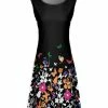 Lily | Black Multicolor Butterflies Sleeveless A-Line Dress - Women