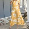 Lily | Gold & White Floral Handkerchief Maxi Dress - Plus