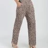 Lily | Beige & Black Leopard Pocket High-Waist Pants - Women