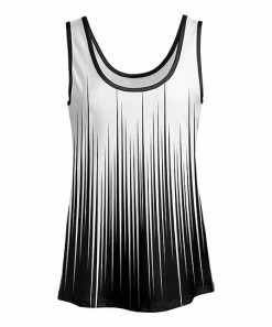 Lily | White & Black Ombré Streak Scoop Neck Tank - Women