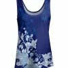 Lily | Blue & White Floral Scoop Neck Tank - Women