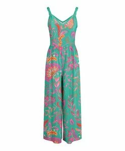 Lily | Pink & Turquoise Floral Sleeveless Jumpsuit - Women