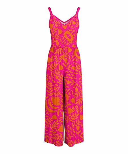 Lily | Pink & Orange Floral Sleeveless Jumpsuit - Women & Plus 1 Lily | Pink & Orange Floral Sleeveless Jumpsuit - Women & Plus