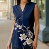 Lily | Navy & Pink Floral Button-Front Notch Neck Top - Women & Plus