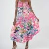 Lily | Pink & Blue Multicolor Abstract Wide-Leg Sleeveless Jumpsuit - Women