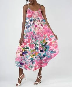 Lily | Pink & Blue Multicolor Abstract Wide-Leg Sleeveless Jumpsuit - Women