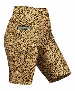 Lily | Mustard & Black Leopard Pocket Bike Shorts - Women