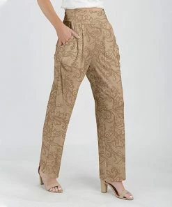 Lily | Beige & Brown Floral Pocket Lounge Pants - Women