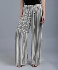 Lily | Black & White Stripe Palazzo Pants - Women