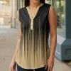 Lily | Black & Cream Abstract Button-Front Sleeveless Tunic - Plus