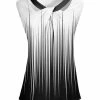 Lily | White & Black Linework Twist-Neck Sleeveless Tunic - Plus