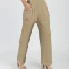 Lily | Beige Pocket High-Waist Pants - Women & Plus