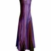 Lily | Purple & Brown Abstract Sleeveless Handkerchief Maxi Dress - Plus