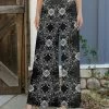 Lily | Black & White Mandala Palazzo Pants - Plus