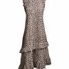 Lily | Black & Beige Abstract Dot Ruffle-Trim Sleeveless Dress - Women & Plus