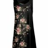 Lily | Black & Pink Floral Yoke Tunic - Plus