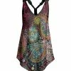 Lily | Black & Pink Paisley Racerback Tunic - Plus