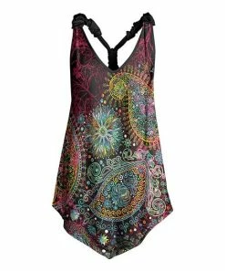 Lily | Black & Pink Paisley Racerback Tunic - Plus
