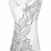 Lily | White & Gray Floral Twist Cutout-Neck Sleeveless Tunic