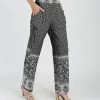 Lily | Gray & White Geometric Pocket Straight-Leg Pants - Plus