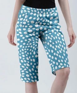 Lily | Blue & White Dot Bermuda Shorts - Women
