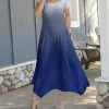 Lily | Gray & Blue Ombré Pocket Handkerchief Maxi Dress - Women
