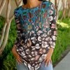 Lily | Blue & Brown Leopard Long-Sleeve Tunic - Women